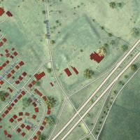 Second close-up of the map of Middletown, Virginia print showing more streets and buildings