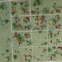 Second close-up of the map of Midfield, Texas print showing more streets and buildings