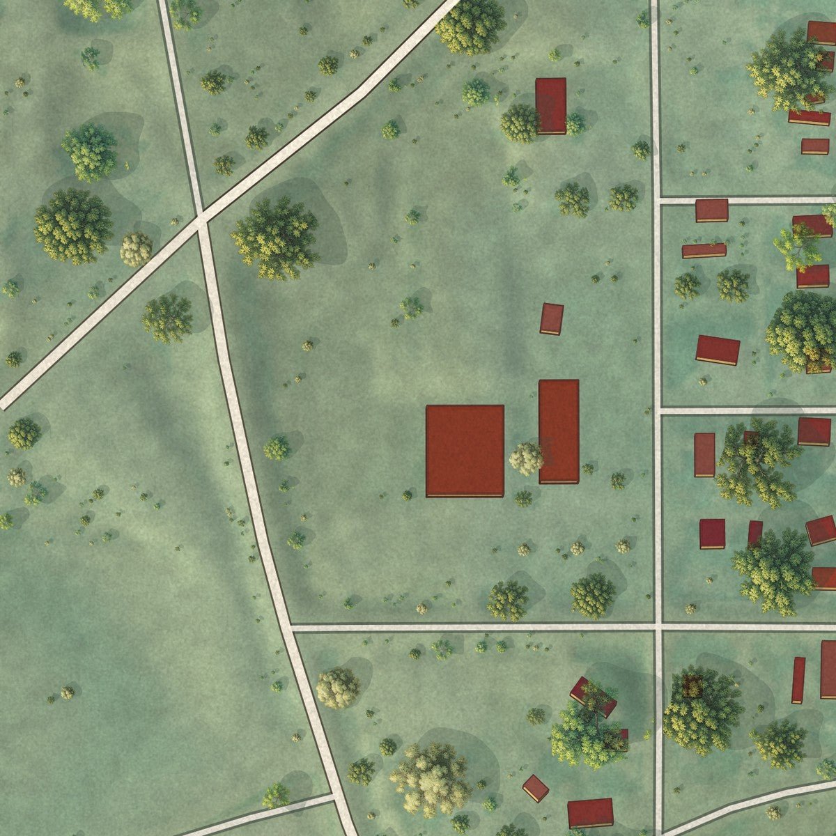 Second close-up of the map of Midland, South Dakota print showing more streets and buildings