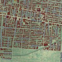 Second close-up of the map of Midtown, Memphis, Tennessee print showing more streets and buildings