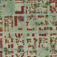 Second close-up of the map of Midtown, Wisconsin print showing more streets and buildings