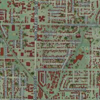 Second close-up of the map of Midvale, Utah print showing more streets and buildings