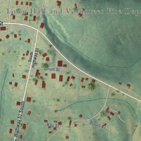 Second close-up of the map of Midway, Alabama print showing more streets and buildings