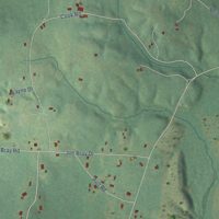 Second close-up of the map of Midway, Arkansas print showing more streets and buildings