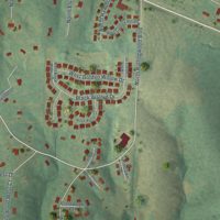Second close-up of the map of Midway, Missouri print showing more streets and buildings