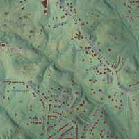 Second close-up of the map of Midway, North Carolina print showing more streets and buildings