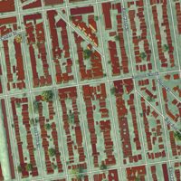 Second close-up of the map of Midwood, New York print showing more streets and buildings