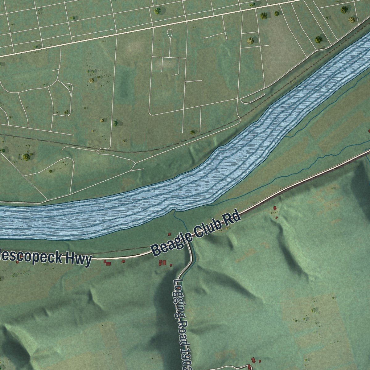 Second close-up of the map of Mifflin, Columbia County, Pennsylvania print showing more streets and buildings