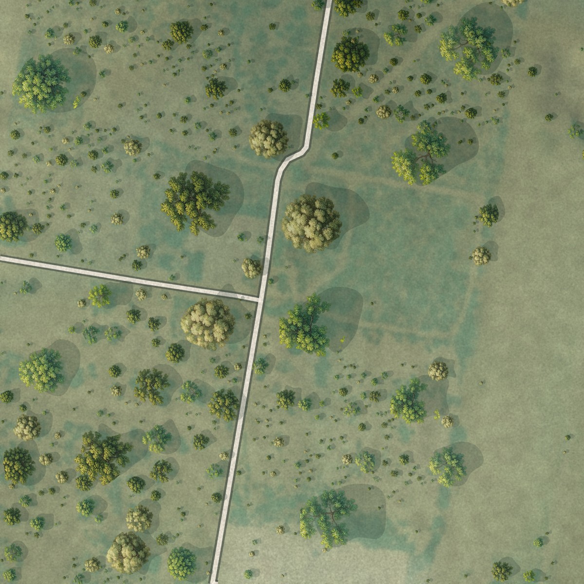 Second close-up of the map of Miguel Barrera, Texas print showing more streets and buildings