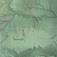 Second close-up of the map of Mikado, Michigan print showing more streets and buildings