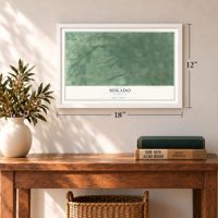 Mikado, Michigan map, 12 x 18 inch print in a white frame in an entryway