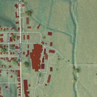 Second close-up of the map of Milan, Missouri print showing more streets and buildings