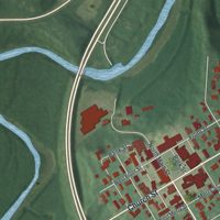 Second close-up of the map of Milan, Ohio print showing more streets and buildings