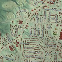 Second close-up of the map of Milford, Georgia print showing more streets and buildings