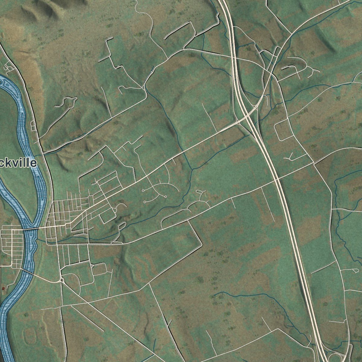 Second close-up of the map of Milford, Juniata County, Pennsylvania print showing more streets and buildings