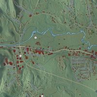 Second close-up of the map of Milford, New Hampshire print showing more streets and buildings