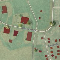 Second close-up of the map of Milford Square, Pennsylvania print showing more streets and buildings