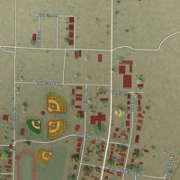 Second close-up of the map of Milford, Utah print showing more streets and buildings