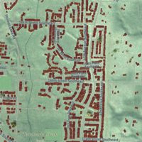 Second close-up of the map of Mill Creek East, Washington print showing more streets and buildings