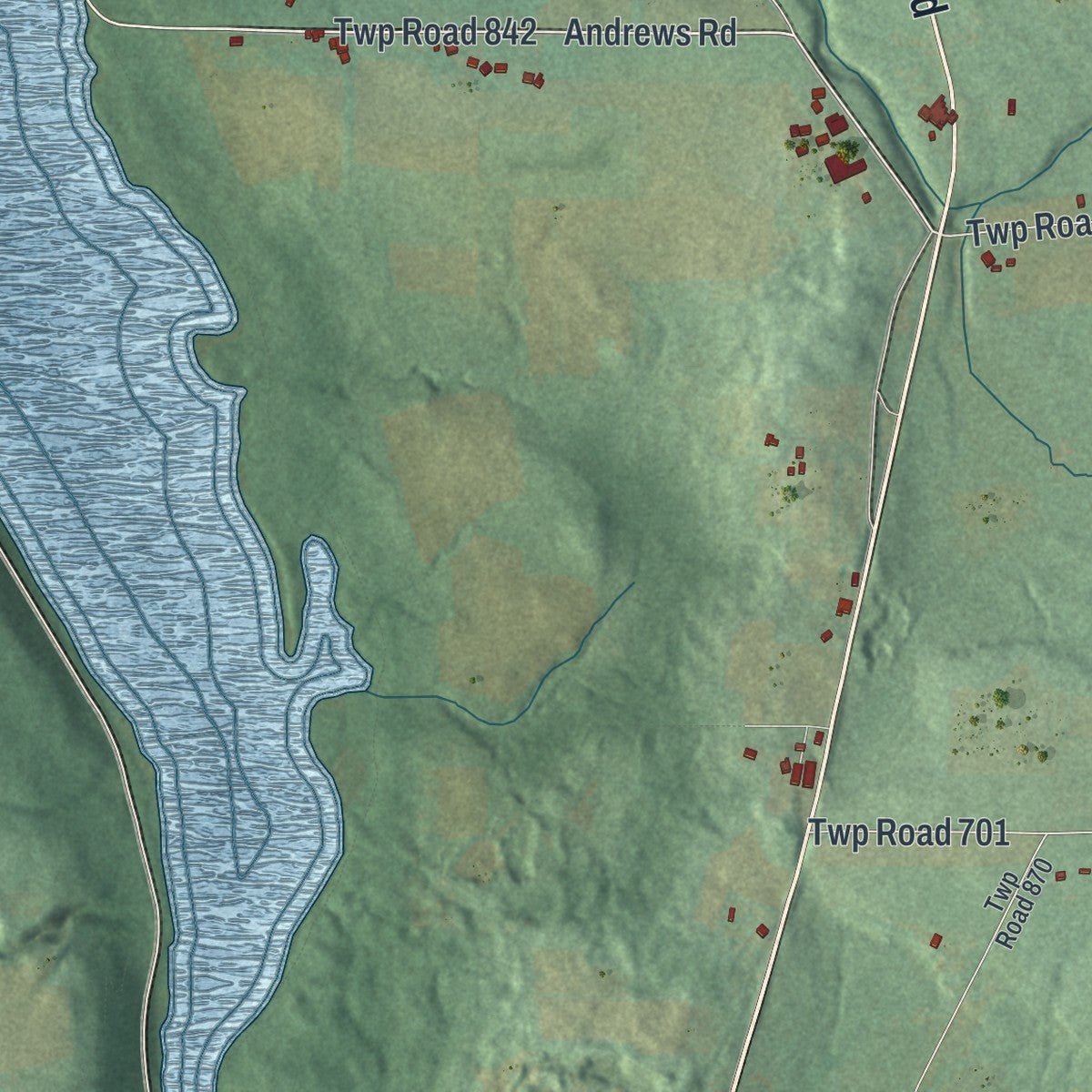 Second close-up of the map of Mill Creek, Mercer County, Pennsylvania print showing more streets and buildings
