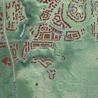 Second close-up of the map of Mill Creek, Washington print showing more streets and buildings
