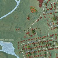 Second close-up of the map of Mill Plain, Connecticut print showing more streets and buildings