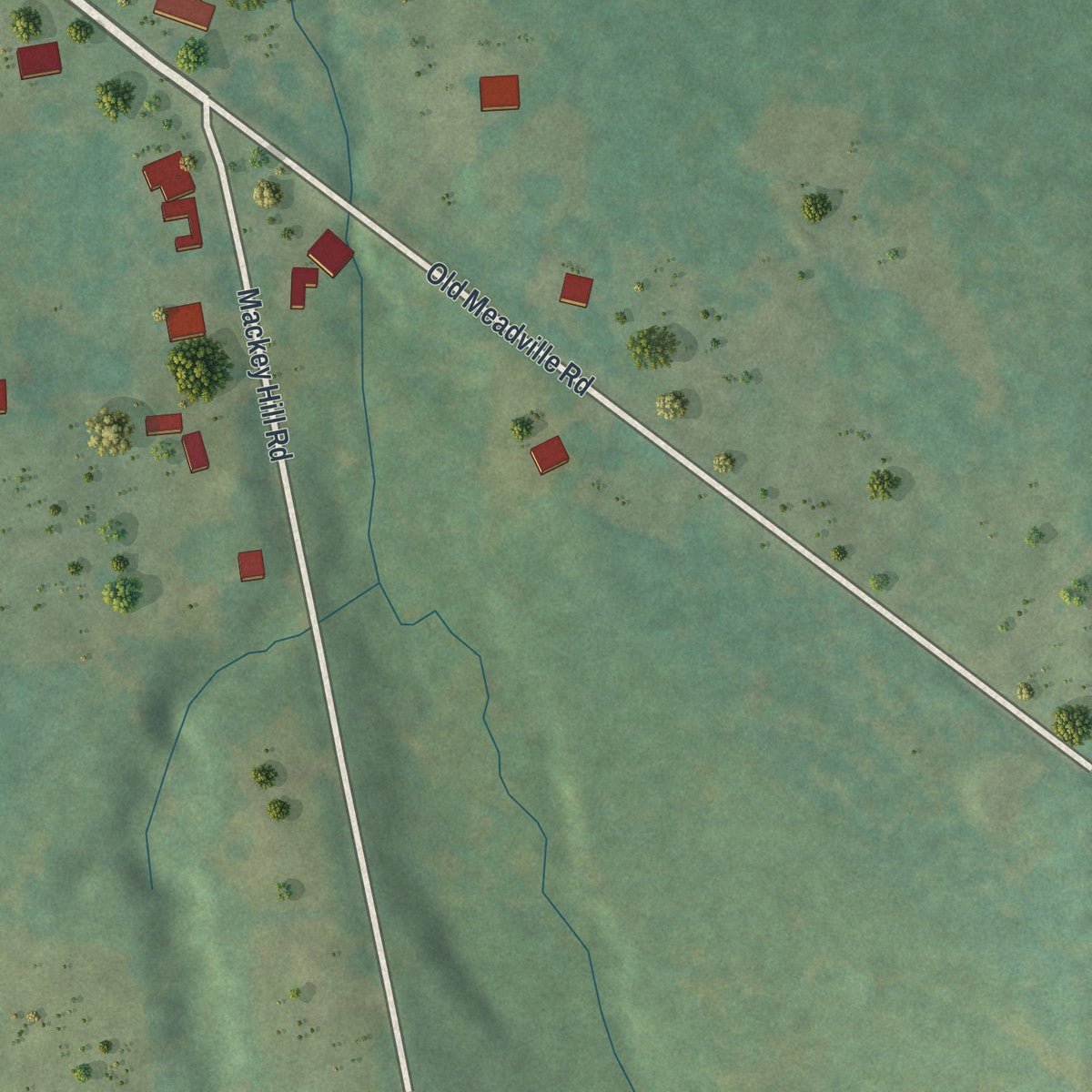 Second close-up of the map of Mill Village, Pennsylvania print showing more streets and buildings
