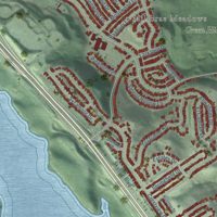 Second close-up of the map of Millbrae, California print showing more streets and buildings
