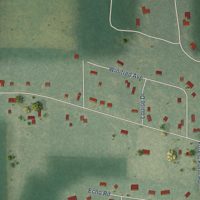 Second close-up of the map of Millburg, Michigan print showing more streets and buildings