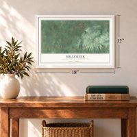 Millcreek, Lebanon County, Pennsylvania map, 12 x 18 inch print in a white frame in an entryway