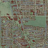Second close-up of the map of Millcreek, Utah print showing more streets and buildings