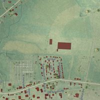 Second close-up of the map of Millen, Georgia print showing more streets and buildings