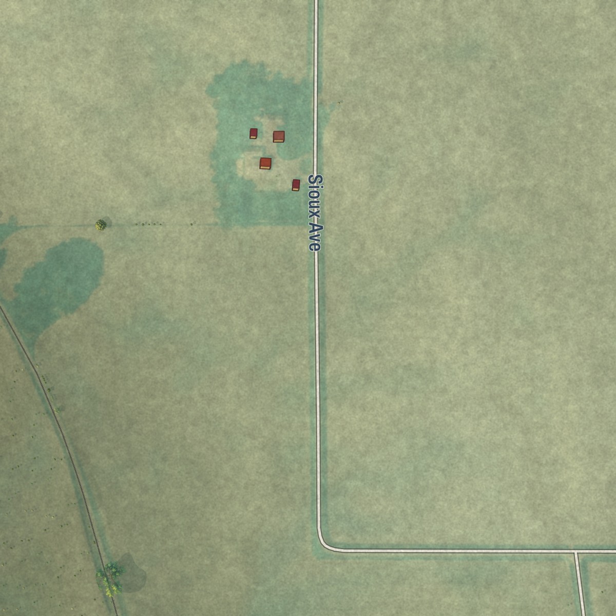 Second close-up of the map of Miller, Iowa print showing more streets and buildings