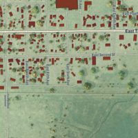 Second close-up of the map of Miller, South Dakota print showing more streets and buildings