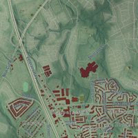 Second close-up of the map of Millersville, Maryland print showing more streets and buildings