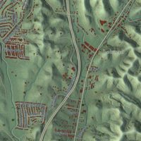 Second close-up of the map of Millersville, Tennessee print showing more streets and buildings