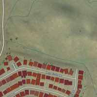 Second close-up of the map of Millerton, California print showing more streets and buildings