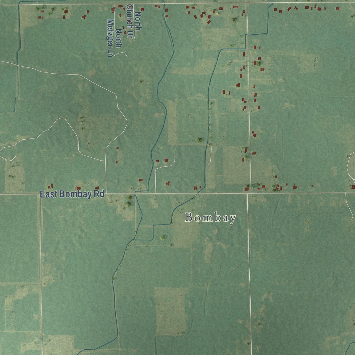 Second close-up of the map of Mills, Midland County, Michigan print showing more streets and buildings