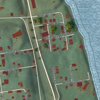 Second close-up of the map of Millsboro, Pennsylvania print showing more streets and buildings