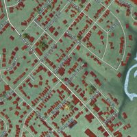 Second close-up of the map of Milltown, New Jersey print showing more streets and buildings