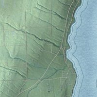 Second close-up of the map of Milo, New York print showing more streets and buildings