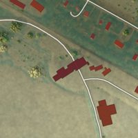 Second close-up of the map of Milton, North Dakota print showing more streets and buildings