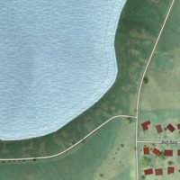 Second close-up of the map of Miltona, Minnesota print showing more streets and buildings