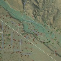 Second close-up of the map of Mimbres, New Mexico print showing more streets and buildings