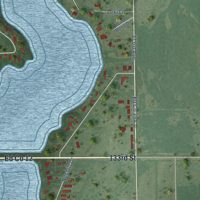 Second close-up of the map of Mina, South Dakota print showing more streets and buildings