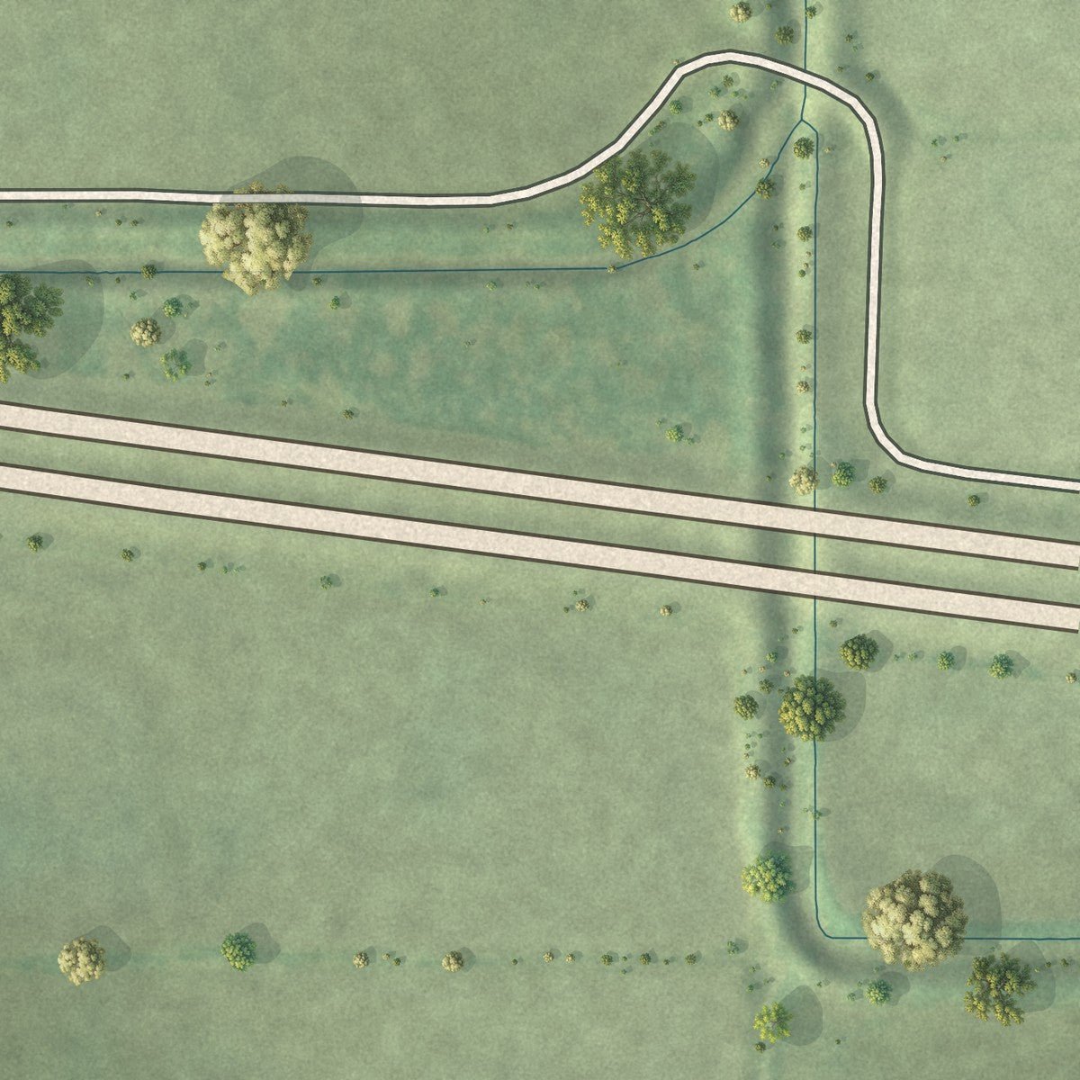 Second close-up of the map of Mineral, Illinois print showing more streets and buildings