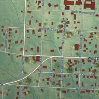Second close-up of the map of Mineral Springs, Arkansas print showing more streets and buildings