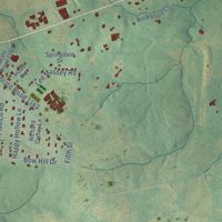 Second close-up of the map of Mineral Springs, North Carolina print showing more streets and buildings