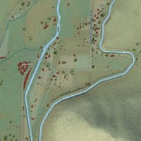 Second close-up of the map of Minkler, California print showing more streets and buildings
