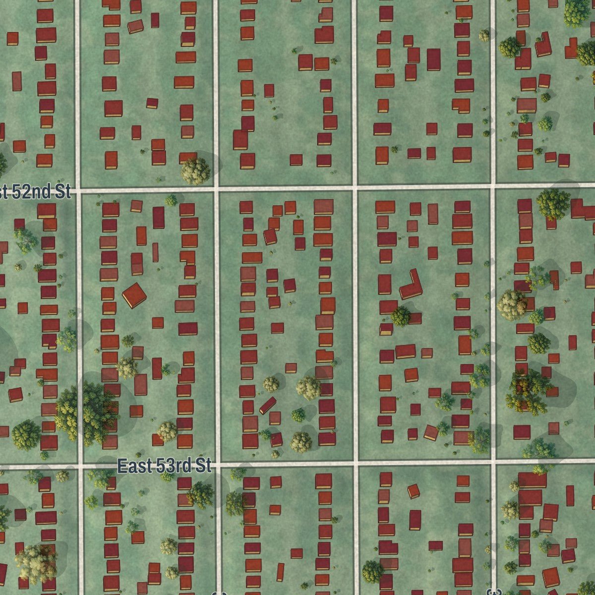 Second close-up of the map of Minnehaha, Minnesota print showing more streets and buildings